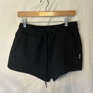 Native Language Clothing Waffle Shorties Shorts Women's Black - size Large